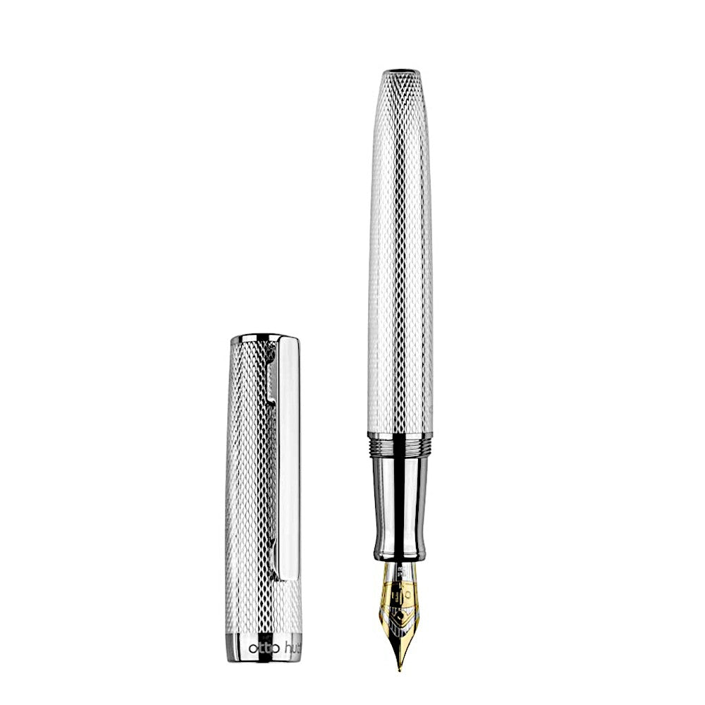 Otto Hutt Füllfederhalter D06 – Flieder-Platin, Aluminium, Strichstärke B, 14cm, Premium Schreibgerät