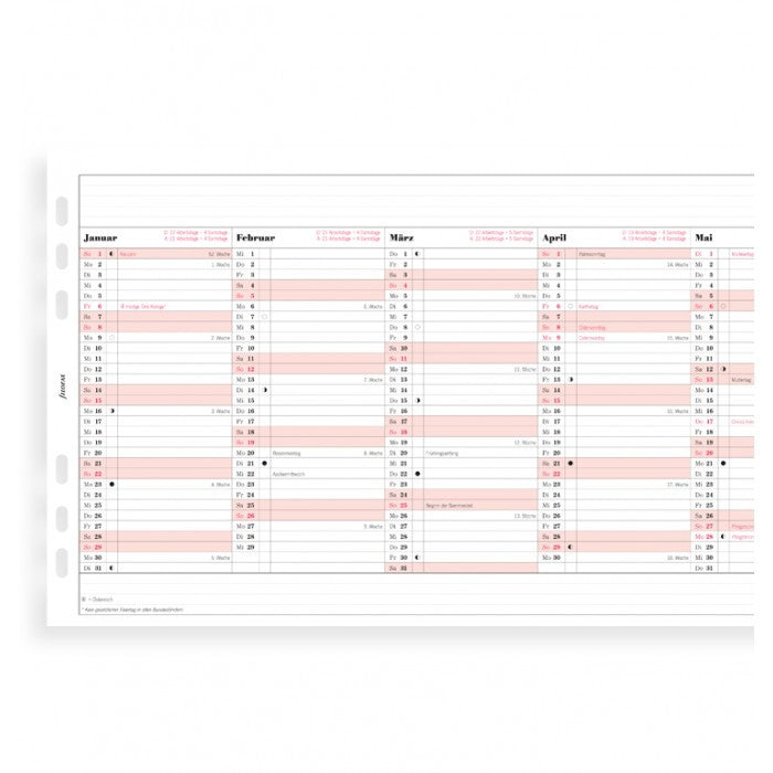 2025 A5 Kalendereinlage Professional Jahresplaner Deutsch – Papeterie H 
