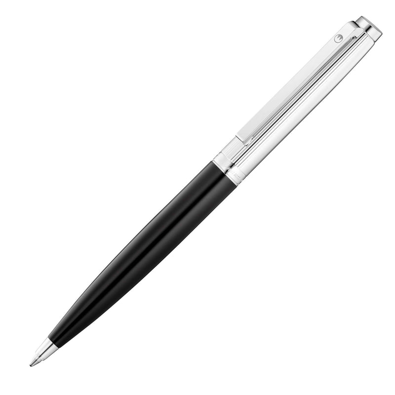 TUSCANY Kugelschreiber Lack schwarz/Silber Linien-Design