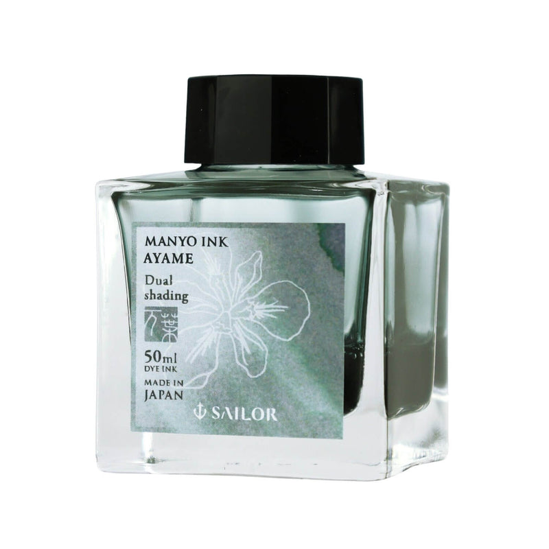 Tintenglas Manyo - Ayame 50ml dual-shading graugrün