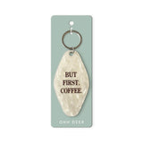 Schlüsselanhänger "BUT FIRST. COFFEE." marmoriert cream