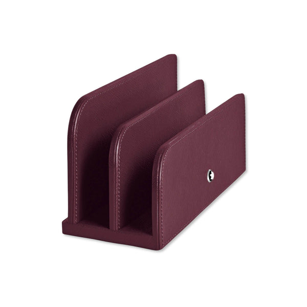 Brief- und Postkartenhalter Leder Saffiano-Prägung cassis