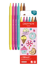 FIBRALO™  KAWAII-Set CANDY WORLD mit 6 Filzmalstiften