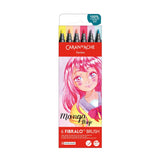 FIBRALO® BRUSH Sortiment MANGA SHOJO mit 6 Filzmalstiften mit Pinselspitze im Kartonetui