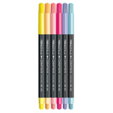 FIBRALO® BRUSH Sortiment MANGA SHOJO mit 6 Filzmalstiften mit Pinselspitze im Kartonetui
