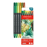 FIBRALO® BRUSH Sortiment BOTANIC mit 6 Filzmalstiften mit Pinselspitze im Kartonetui