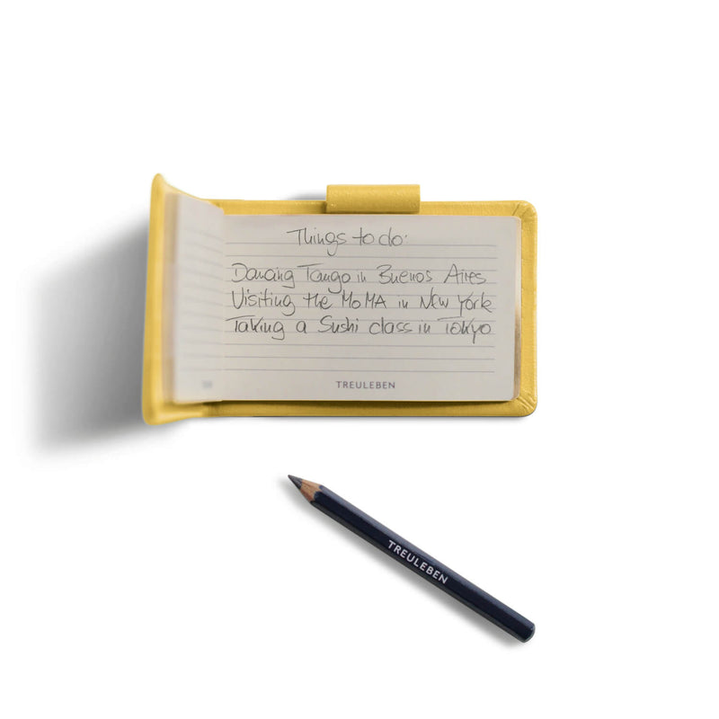 BONSAI Edition "Big Data", Mini Notizbuch Leder Mustard
