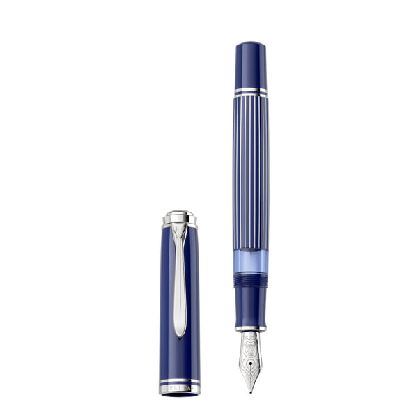 Souverän® M815 Metal Striped Blue Füllfederhalter