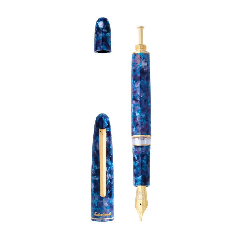 ESTIE BLUE MOON Regular Size Golden Trim Kolbenfüllfederhalter