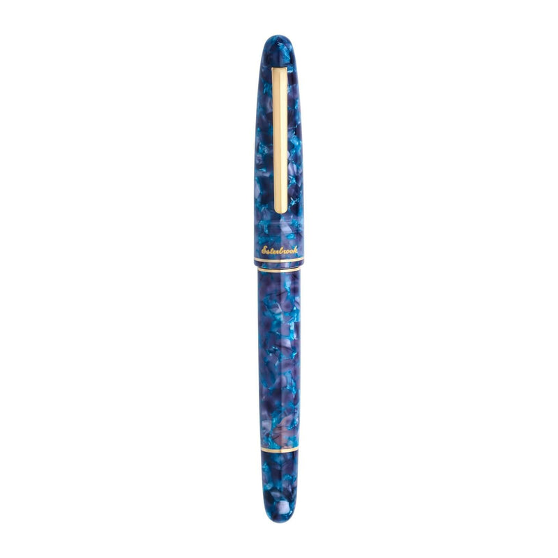 ESTIE BLUE MOON Regular Size Golden Trim Kolbenfüllfederhalter