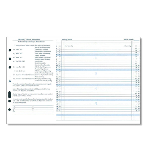 2025 Executive/A5 Kalendereinlage Jahresplaner Weiß